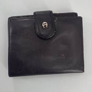 Etienne Aigner Bi Fold Leather Wallet Mahogany Color